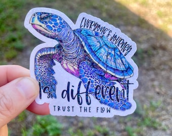 Turtle waterproof vinyl holographic sticker