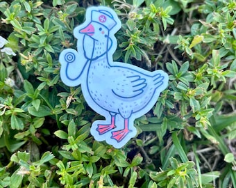 Goose nurse  waterproof,  vinyl holographic sticker, health care humor