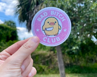 Duck knife  waterproof vinyl sticker, adult humor sticker