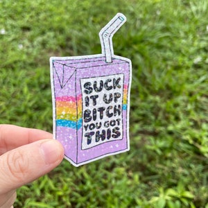 Suck it up vinyl sticker, adult humor sticker, motivational sticker, funny sticker, you got this image 2
