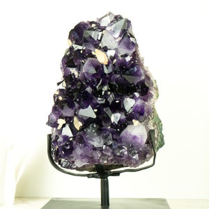 Large, High-Grade Amethyst Cluster with AAA Large Dark Purple Amethyst and Calcite Inclusions - 12.1 Kg - 26.6 lb