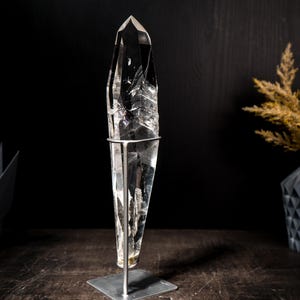 Ponta de quartzo Lemuriano real transparente - Quartzo cristalino grau AAA, transparente, com estética perfeita - de Diamantina - 13 pol. 5 libras