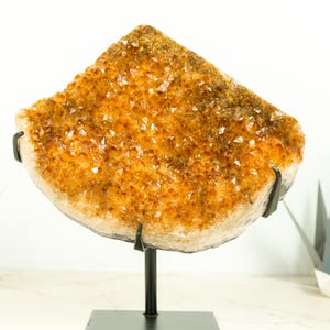 Beautiful Natural Citrine Crystal Cluster with Sparkly Orange Citrine Druzy - 6.8 Kg - 15 lb