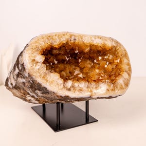 All-Natural Citrine Geode Cave with Orange Citrine Points – Rare Geode, November Birthstone - 8.9 Kg - 19.5 lb