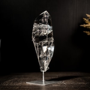 Ponta de quartzo Lemuriano transparente de Diamantina – Cristal de grau AAA com estética perfeita - 10 pol. 2,8 libras