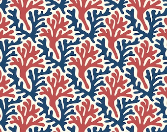 Ocean Motion, Coral, Pattern 227985, Cloud9, Cotton fabric by the yard