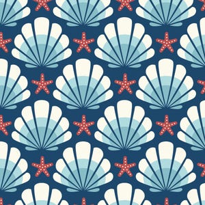 Ocean Motion, Shells, Pattern 227981, Cloud9, Cotton fabric by the yard