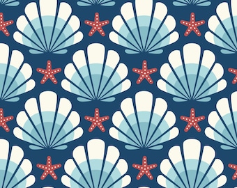 Ocean Motion, Shells, Pattern 227981, Cloud9, Cotton fabric by the yard