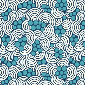 Ocean Motion, Waves, Pattern 227979, Cloud 9, Cotton fabric by the yard