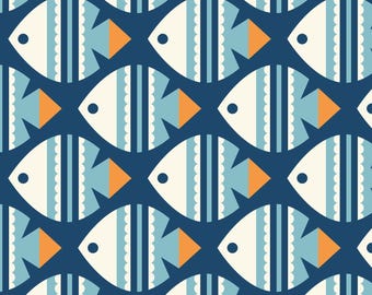 Ocean Motion, Fish, Pattern 227980, Cloud9, Cotton fabric by the yard