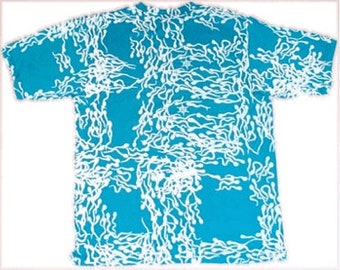 Camiseta Ameba para hombre Sperm blanca sobre azul XL