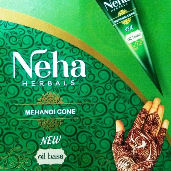 3 x Neha Natural Herbal Henna Cones - Temporary Tattoo Body Art Mehandi Ink - Organic, Fresh & Dark Staining Henna Cones