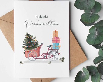 Christmas card "Christmas bicycle"