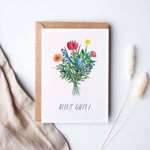 Gratulationskarte "Bunter Blumenstrauß"