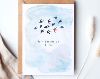 Sympathy card "Birds"