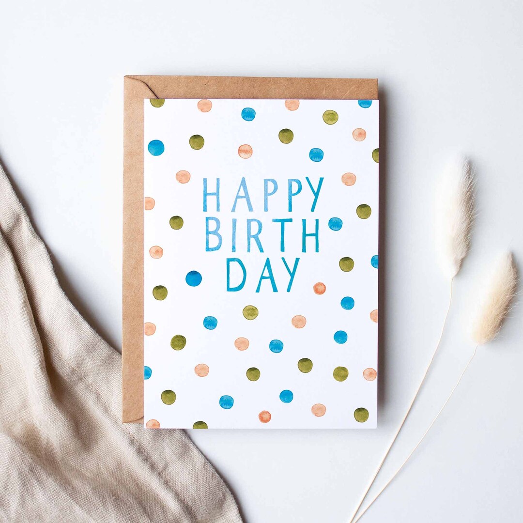 Birthday Card happy Birthday Confetti Rain Etsy