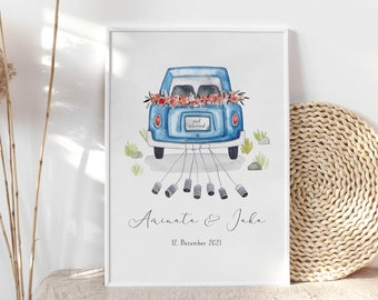 Personalized Wedding Picture "Wedding Car"