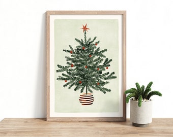 Christmas art print "Festive Christmas Tree"