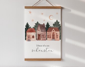 Winter print "Home is where the heart is"
