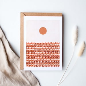 Wenskaart "Golven en Zon Oranje"