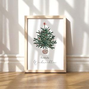 Christmas art print "Christmas tree with saying"