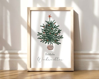 Christmas art print "Christmas tree with saying"
