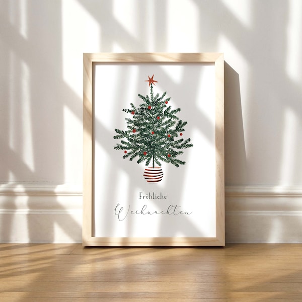 Weihnachtlicher Kunstdruck "Weihnachtsbaum mit Spruch"