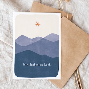 Funeral Card "Mountains and Stars"