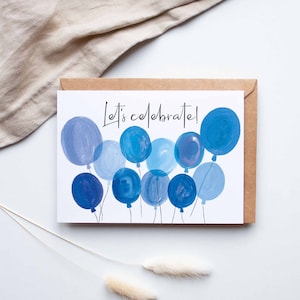 Carte de félicitations "Célébrons les ballons"