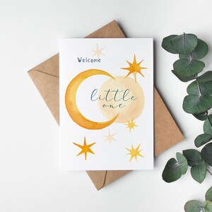 Anuncio de Nacimiento Personalizado "Sol, Luna y Estrellas"