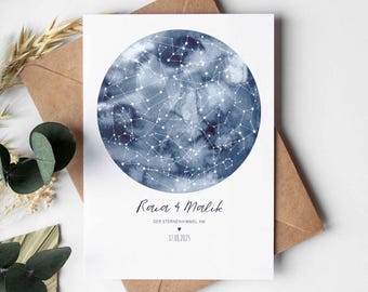 Personalized wedding card "Starry Sky"