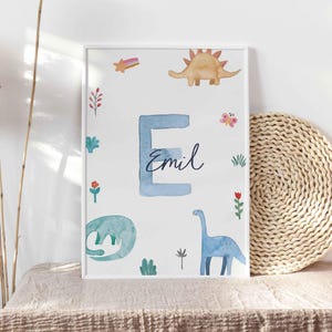 Póster con nombre personalizado Dinosaurios