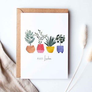 Carte de vœux « Meilleurs pots de fleurs colorés »