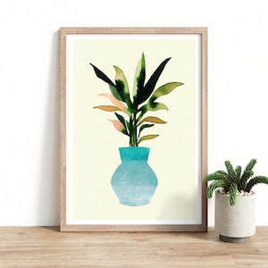 Aquarell Kunstdruck "Palme" A5 | Art Print | Kunstdruck | Zimmerpflanze | Pflanzen Illustration | Bild | Aquarell Illustration