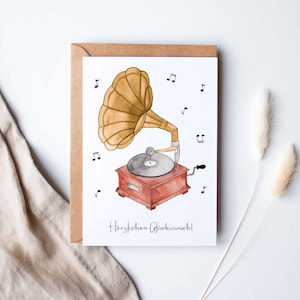 Geburtstagskarte "Grammophon"