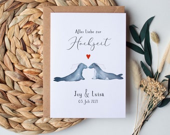 Personalized Wedding Card "Seal Couple"