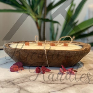 Dough Bowl Candle with Wooden wick