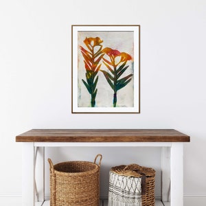 Botanical Monotypes-Original Botanical monotype-Botanical art prints-Real plants monotype- Wildflowers art prints-Original wildflowers art
