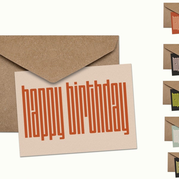 Typographic Card | Happy Birthday Card | Quirky Birthday Card | Sassy Birthday Card | Neon Birthday Card | Greetings Card | Birthday