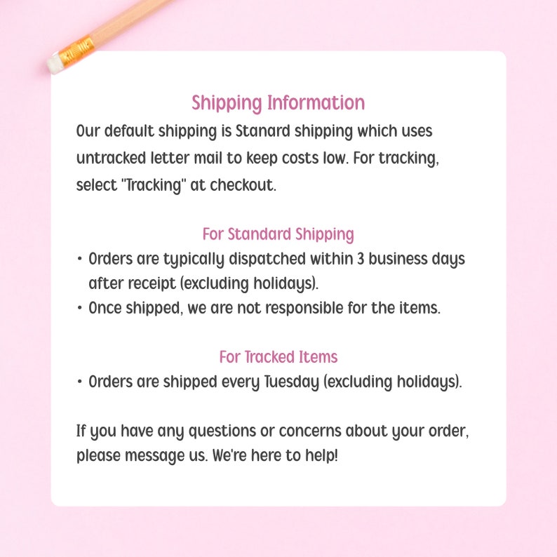 Shipping info slide
Listing image showing shipping and handling information for Brucie Noms art print orders