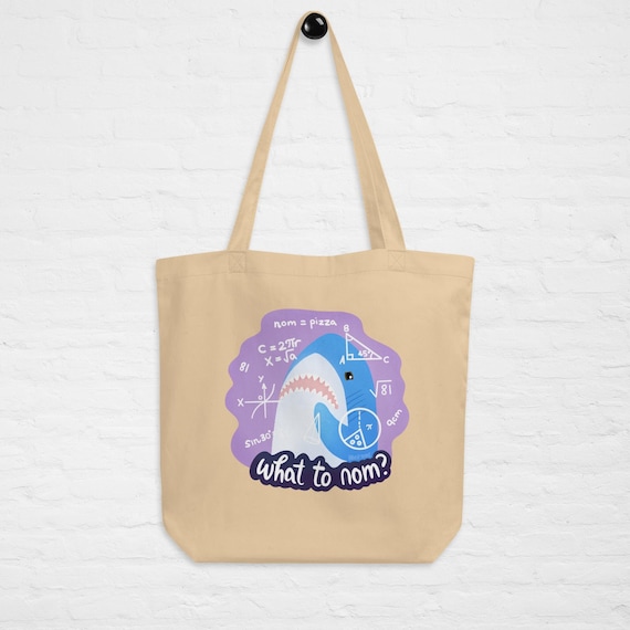 Blahaj Shark 'What to Nom' Eco Tote Bag | Organic Cotton Everyday Groceries