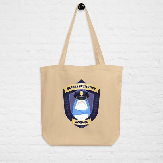Kawaii Shark Blahaj Protection Service Eco Tote Bag | Eco-friendly Organic Cotton Everyday Bag