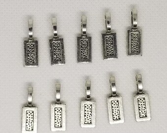 20pc Antiqued Gold Tone Glue On Bail Rectangle 21x7mm