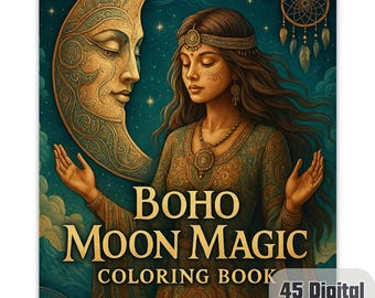 Libro para colorear Boho Moon / Mandalas místicos y arte espiritual (PDF)