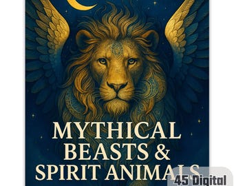 Mystical Creatures Coloring Pages | Fantasy Spirit Animals (Digital Download PDF)