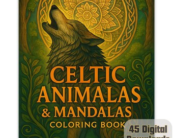 Celtic Animal Mandalas Coloring Book | 45 Wildlife Knotwork Pages (Digital Download)