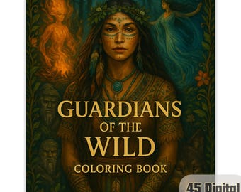 Forest Spirits Coloring Pages | Animal Totems, Sacred Nature Designs (Digital Download)