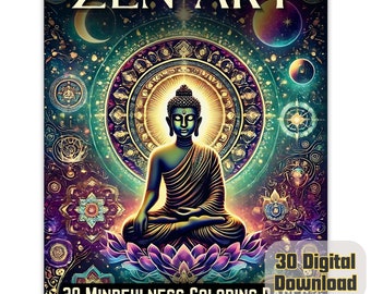 Zen & Meditation Mandalas | 30 Relaxing Coloring Pages for Mindfulness | Stress Relief | DIGITAL DOWNLOAD