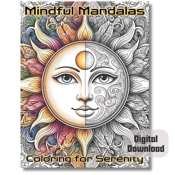 Mandala consciente: colorear para la serenidad / 36 páginas de libros para colorear: diseños intrincados de zentangle y mandalas, reflexión pacífica y relajación