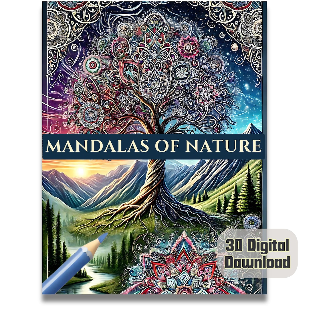 Nature Mandalas Coloring Pages | 30 Printable Designs (digital Download